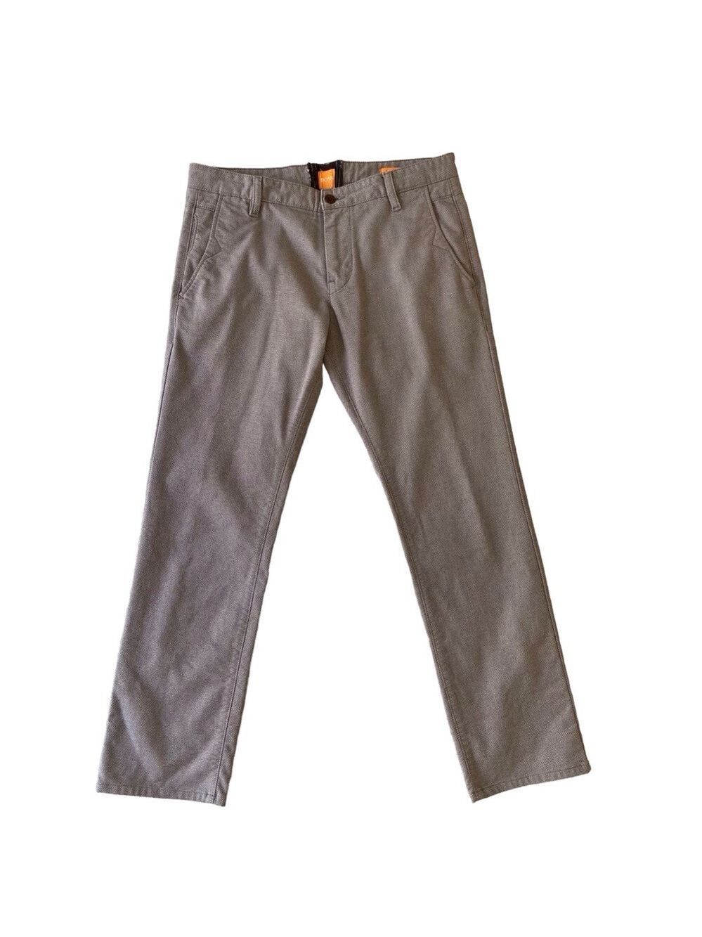 Hugo Boss orange casual pants blue-grey stretchy cotton blend double pockets 30R